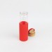 Бутылка стеклянная с силиконовой манжетой и бамбуковой крышкой Glass - Красный