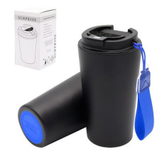 Термокружка Surprise To Go с индикатором - черный/синий